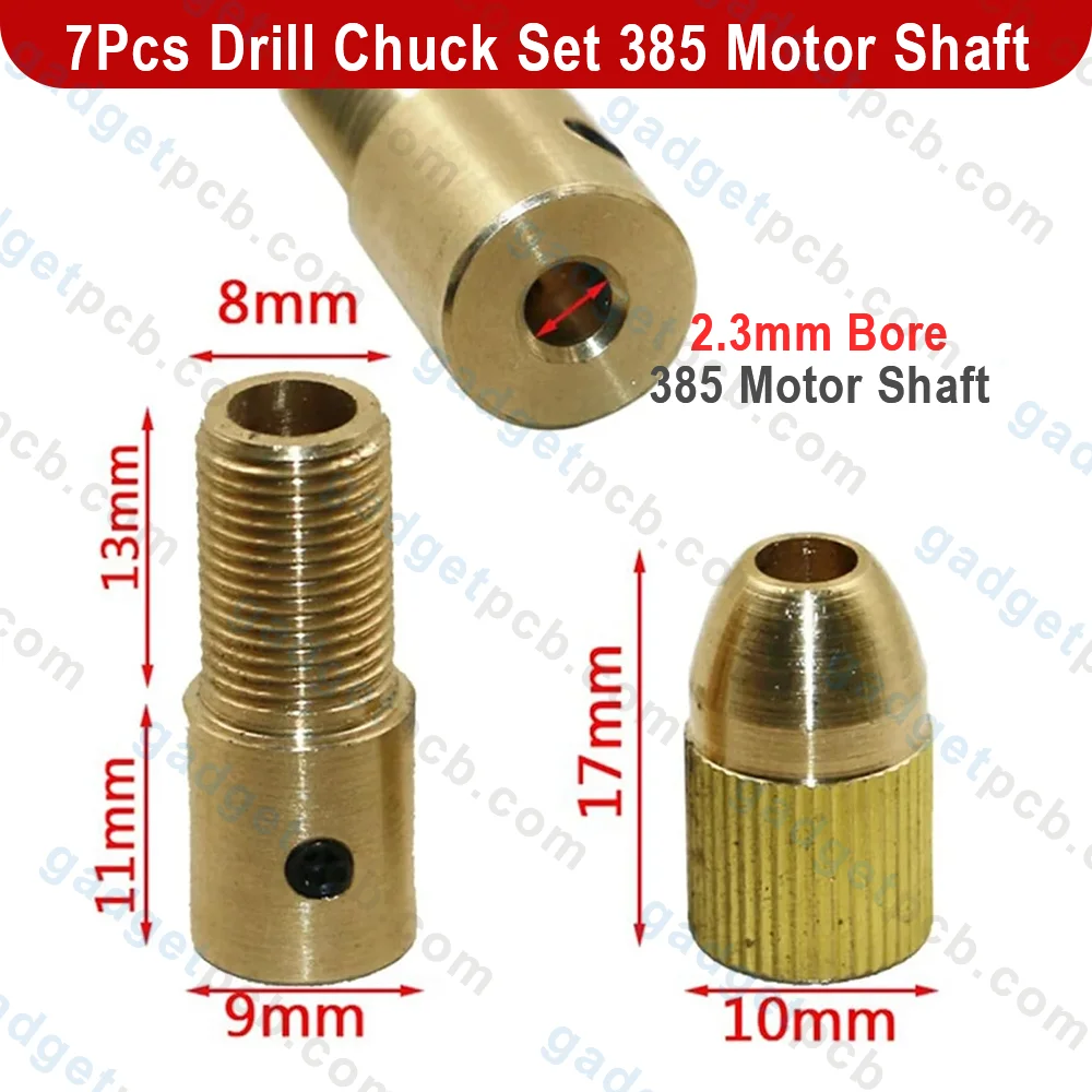 7Pcs Mini Drills Chucks Set 385 Motor Shaft Drill Chucks Adapter 2.3mm Bore Drill Chuck Tools 3 7Pcs Mini Drills Chucks Set 385 Motor Shaft Drill Chucks Adapter 2.3mm Bore Drill Chuck Tools - Image 3