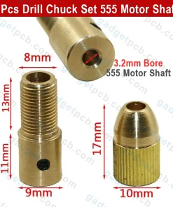 7pcs mini drills chucks set 555 motor shaft 2