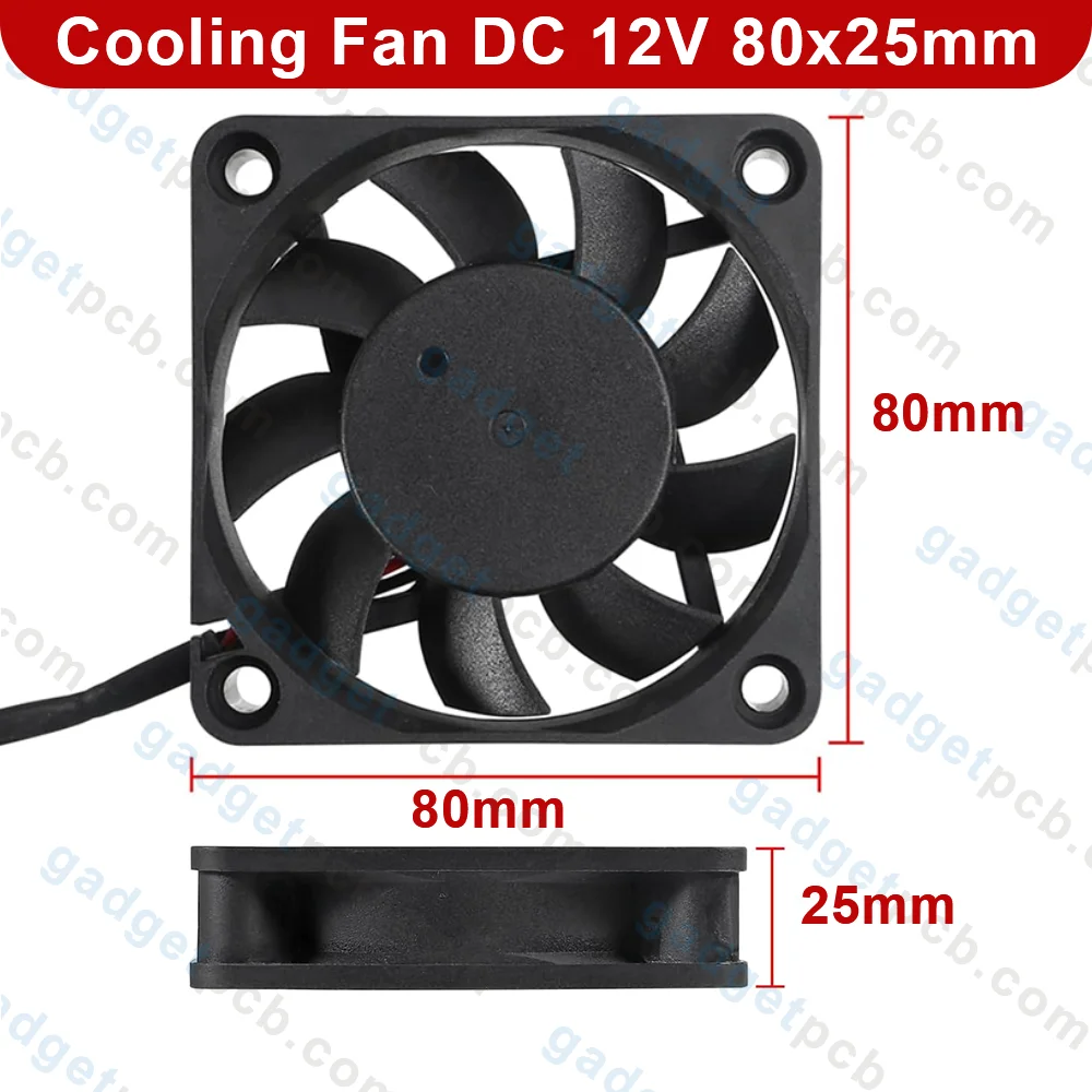 8025 Cooling Fan 12V DC 80x80x25mm 3 Inch Mini Cooling Fan Heatsink Cooler Fan with Cables 2 8025 Cooling Fan 12V DC 80x80x25mm 3 Inch Mini Cooling Fan Heatsink Cooler Fan with Cables - Image 2