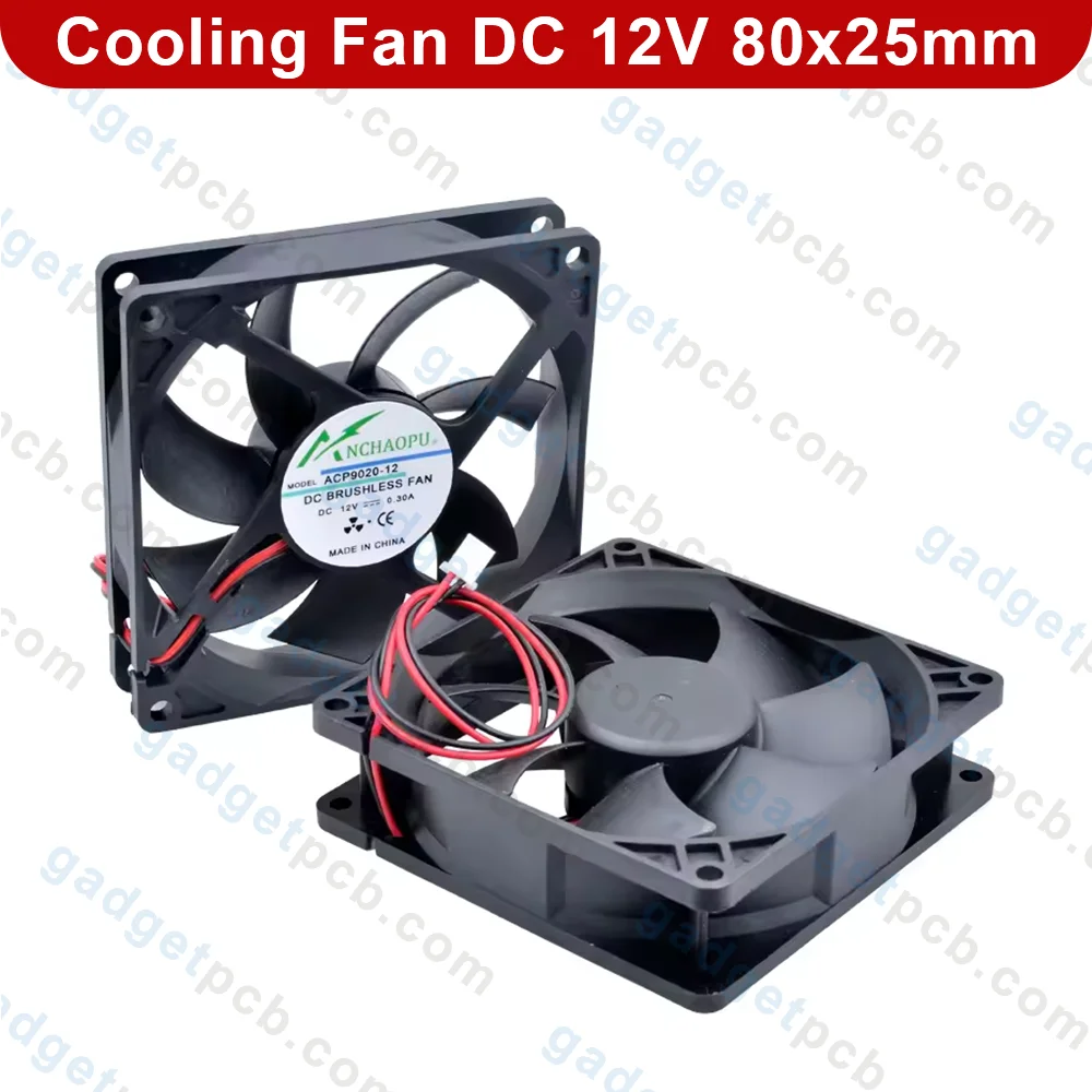 8025 Cooling Fan 12V DC 80x80x25mm 3 Inch Mini Cooling Fan Heatsink Cooler Fan with Cables 3 8025 Cooling Fan 12V DC 80x80x25mm 3 Inch Mini Cooling Fan Heatsink Cooler Fan with Cables - Image 3
