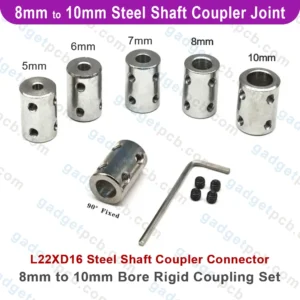 8mm to 10mm Bore Rigid Coupling Set Screw L22XD16 Steel Shaft Coupler Connector Motor Accessories - Image 3