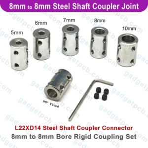 8mm to 8mm Bore Rigid Coupling Set Screw L22XD14 Steel Shaft Coupler Connector Motor Accessories - Image 3