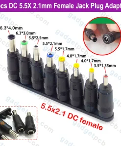 8pcs DC Female Connectors 8-in-1 Universal Plugs Power