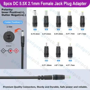 8pcs dc female connectors 8 in 1 universal 3