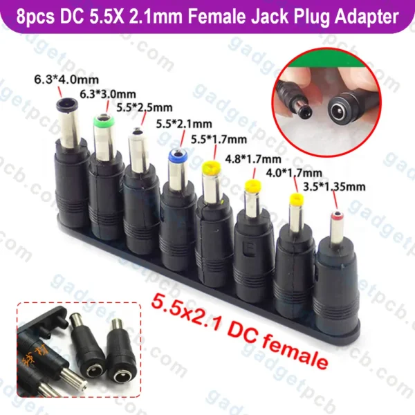 8pcs dc female connectors 8 in 1 universal