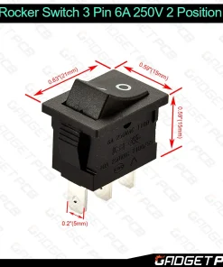 BLACK Rocker Switch 3 Pin 6A 250V 2 Positions
