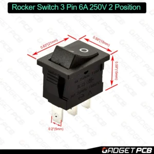 BLACK Rocker Switch 3 Pin 6A 250V 2 Positions