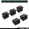 BLACK Rocker Switch 3 Pin 6A 250V 2 Positions