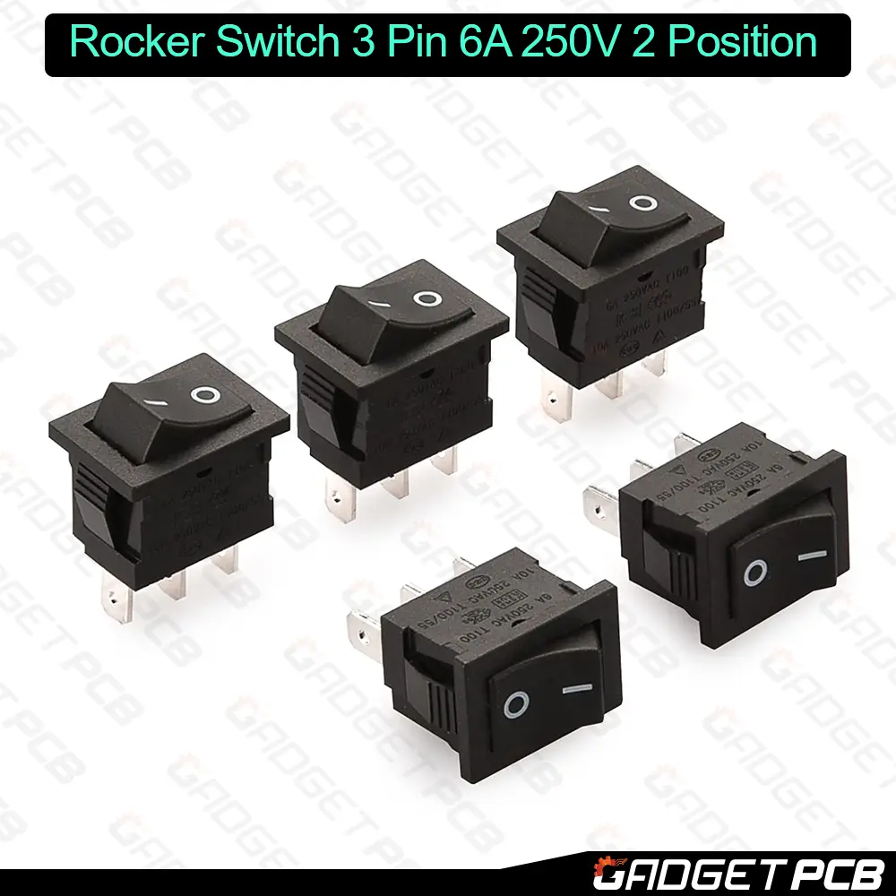 BLACK Rocker Switch 3 Pin 6A 250V 2 Positions SPDT ON OFF Boat Rocker Switches Power Rocker Switches Electronic Projects 1 BLACK Rocker Switch 3 Pin 6A 250V 2 Positions