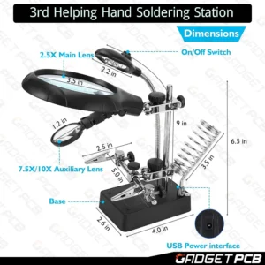 MG16129 3rd Helping Hand Magnifier Soldering Station