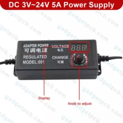 Adjustable Power Supply Adapter 5V-24V 5A 120W AC to DC Regulated Switching Charger with Display - Image 4