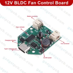 Alternative view of BLDC Fan Circuit 3.7V To 5V 7V 9V 12V Rechargeable Fan Control Board Boost Module Featuring 4 Speeds