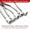 Cables with Micro USB Female Socket Panel Mount USB Type-B