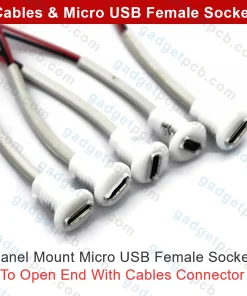 Cables with Micro USB Female Socket Panel Mount USB Type-B