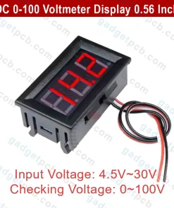 DC 0-100 Voltmeter Digital Display 0.56 Inch Red LED Display 3 Wire Volt Meter