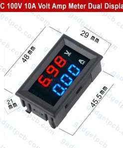 DC 100V 10A Volt Amp Meter Dual Digital Display