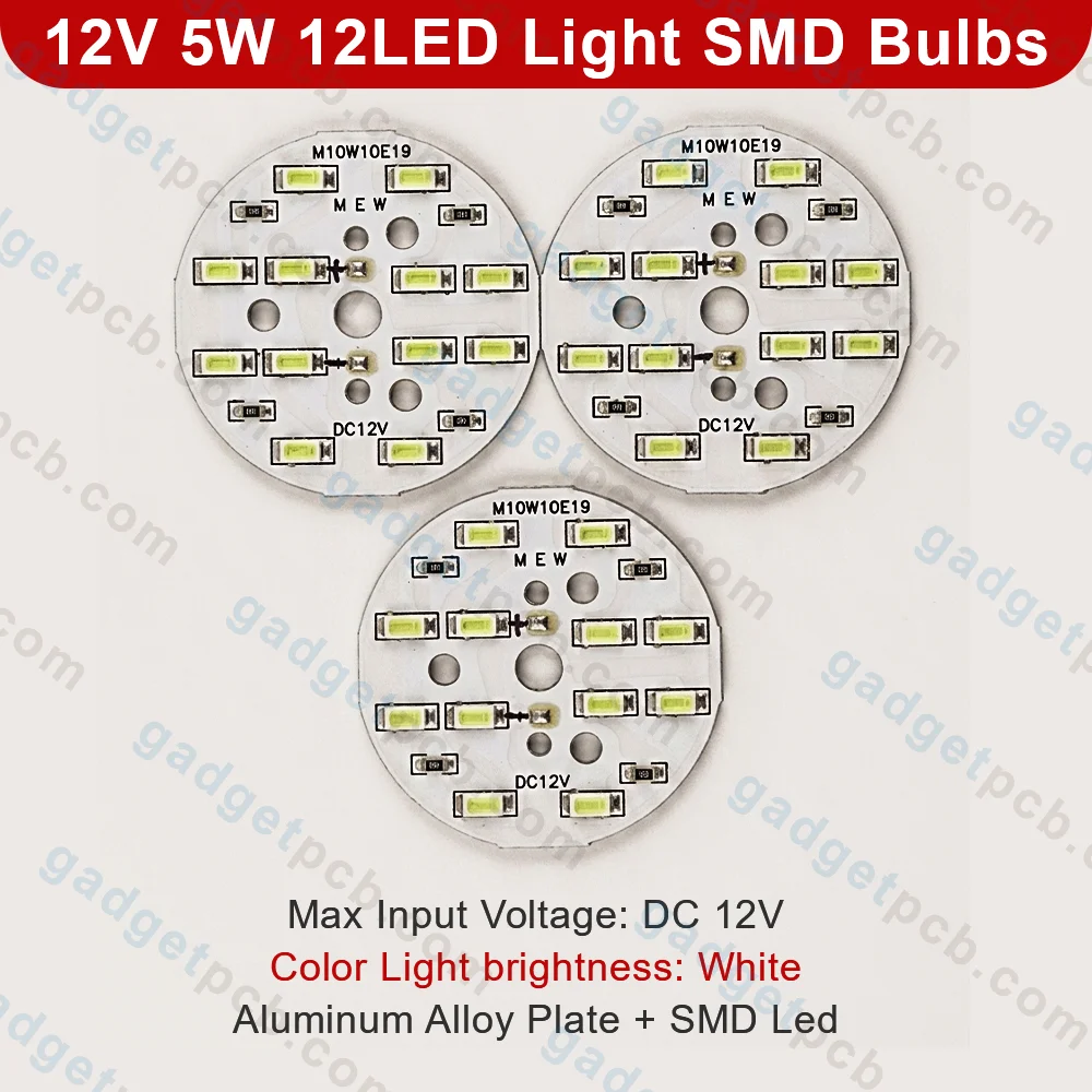 DC 12V 5W Round SMD LED Light Bulb Plate 12 LED Daylight White 48mm Aluminum Board For Solar DIY 2 DC 12V 5W Round SMD LED Light Bulb Plate 12 LED Daylight White 48mm Aluminum Board For Solar DIY - Image 2