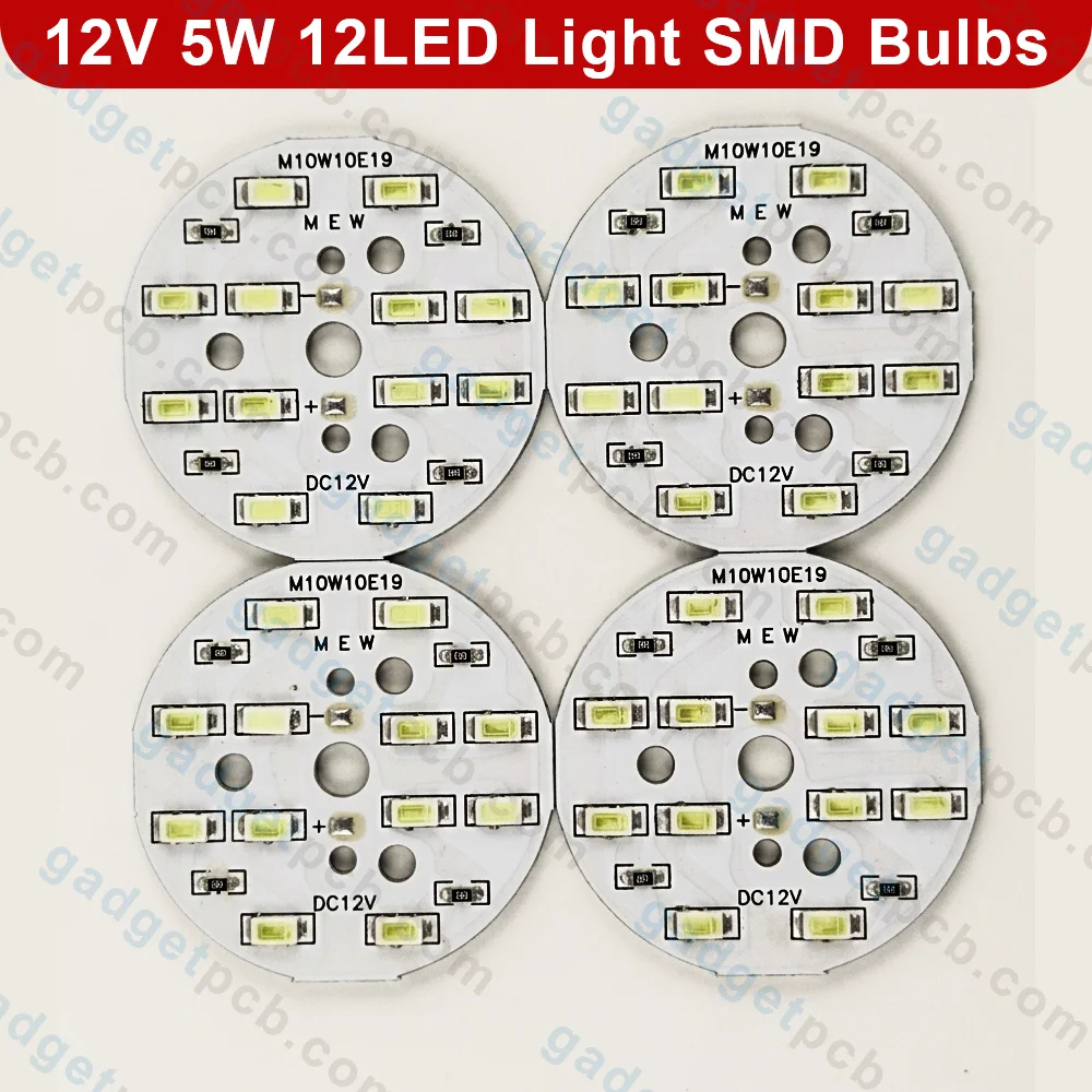 DC 12V 5W Round SMD LED Light Bulb Plate 12 LED Daylight White 48mm Aluminum Board For Solar DIY 4 DC 12V 5W Round SMD LED Light Bulb Plate 12 LED Daylight White 48mm Aluminum Board For Solar DIY - Image 4