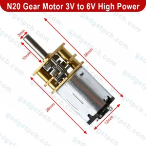Alternative view of DC 3V-6V Mini Micro N20 Gear Motors High Torque Slow Speed Full Metal Gearbox DIY Robot Car Project
