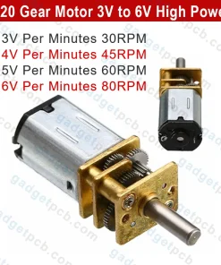 DC 3V-6V Mini Micro N20 Gear Motors High Torque