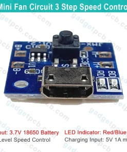 DC Fan Circuit 3 Step Fan Speed Controller For 3.7V 4.2V Mini Rechargeable Fan
