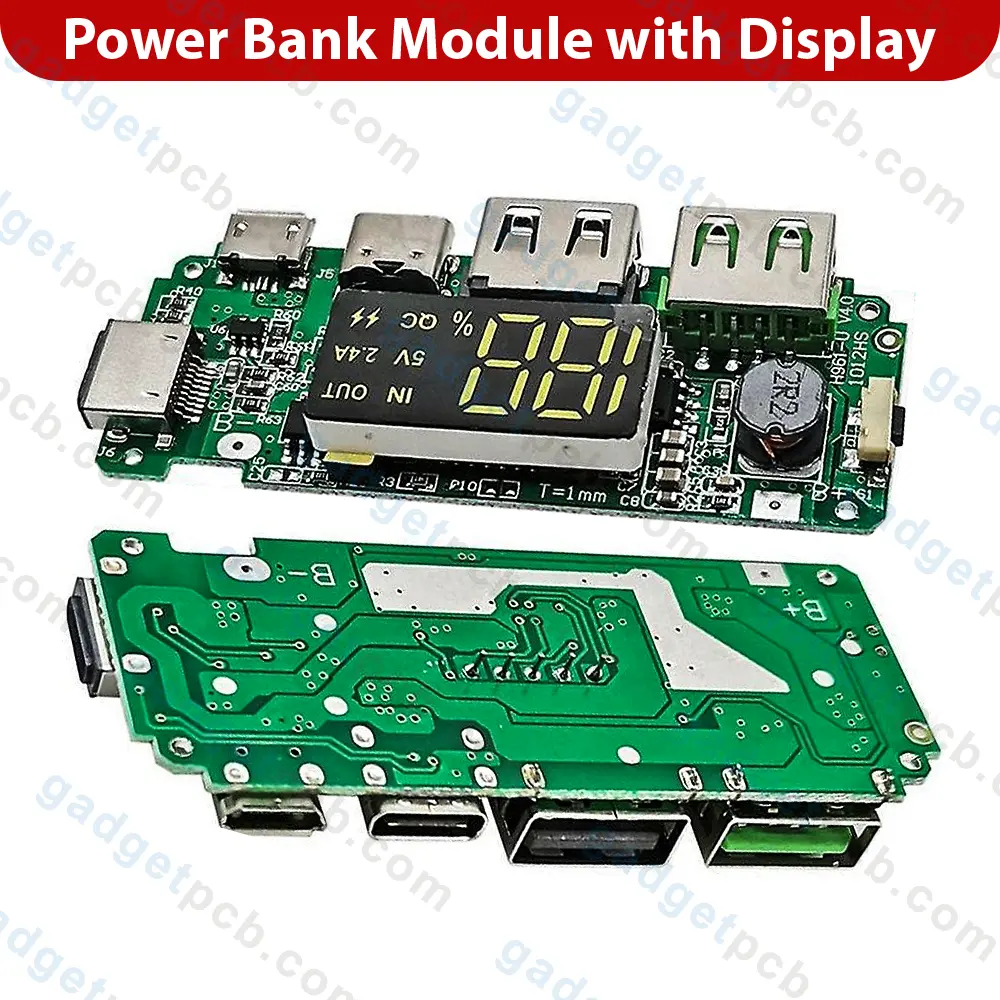 Display with Power Bank Module Dual USB 5V 2.4A Micro / Type-C USB Mobile Power Bank Circuit 4 Display with Power Bank Module Dual USB 5V 2.4A Micro / Type-C USB Mobile Power Bank Circuit - Image 4