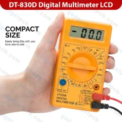 Alternative view of DT-830D Digital Multimeter 1999 Counts AC/DC Volt Amp Ohm Diode hFE Continuity Tester Voltmeter