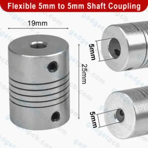 Alternative view of Aluminum D19L25 Flexible 5mm To 5mm Shaft Coupling Joint Stepper Motor Coupler CNC Engraving Machine Parts