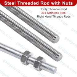 Alternative view of M5 Fully Threaded Rod with Nuts 300mm to 900mm Length 304 Stainless Steel 5mm Threaded Rod with Nuts