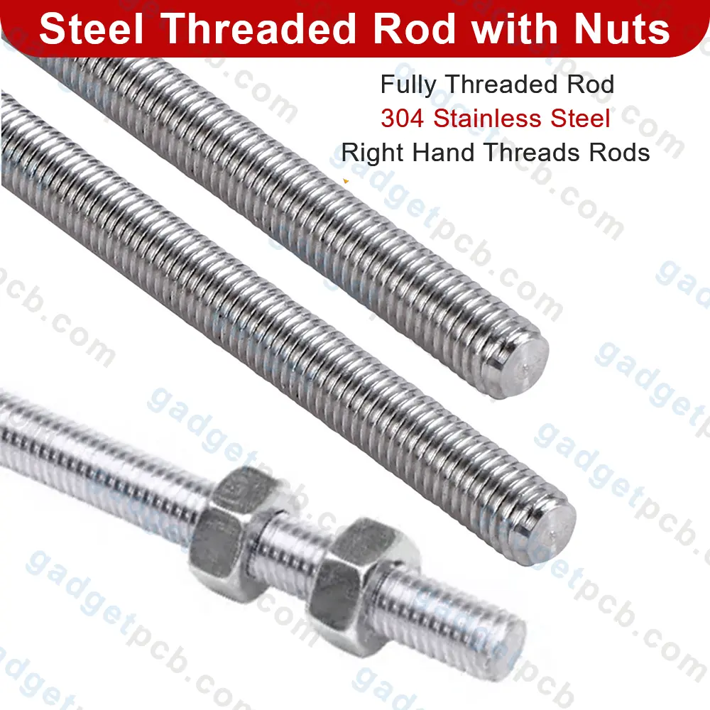 M5 Fully Threaded Rod with Nuts 300mm to 900mm Length 304 Stainless Steel 5mm Threaded Rod with Nuts 2 M5 Fully Threaded Rod with Nuts 300mm to 900mm Length 304 Stainless Steel 5mm Threaded Rod with Nuts - Image 2
