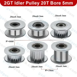 gt2 idler pulley 20 teeth 5mm bore 4