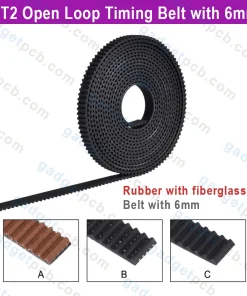 GT2 Open Loop Timing Belt Rubber Fiberglass Core