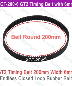 Alternative view of 200-2GT-6 GT2 Timing Belt 200mm Width 6mm Endless Closed Loop Belt 100 Teeth For CNC Machine Parts