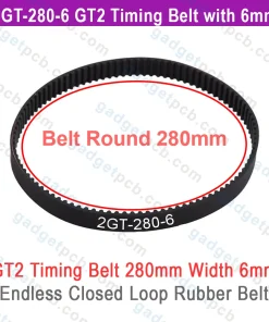 Alternative view of 280-2GT-6 GT2 Timing Belt 280mm Width 6mm Endless Closed Loop Belt 140 Teeth For CNC Machine Parts