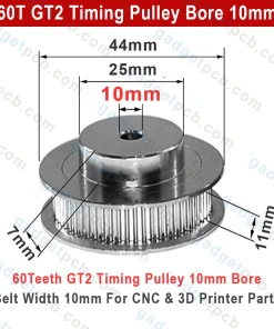 Alternative view of 60 Teeth GT2 Timing Pulley Bore 10mm Belt with 10mm Aluminum Synchronous Wheel 60T GT2 Timing Pulley 10mm