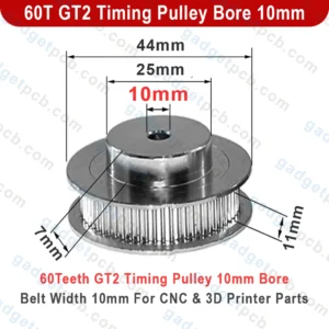 Alternative view of 60 Teeth GT2 Timing Pulley Bore 10mm Belt with 10mm Aluminum Synchronous Wheel 60T GT2 Timing Pulley 10mm