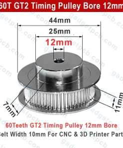Alternative view of 60 Teeth GT2 Timing Pulley Bore 12mm Belt with 10mm Aluminum Synchronous Wheel 60T GT2 Timing Pulley 12mm