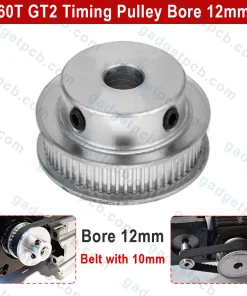 60 Teeth GT2 Timing Pulley Bore 12mm Belt with 10mm Aluminum