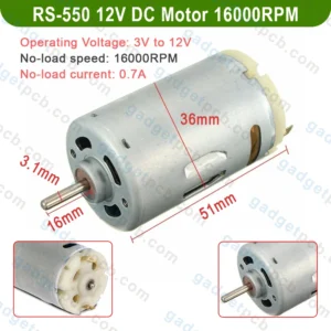 High-Speed DC 12V Motor RS-550 DC Motor
