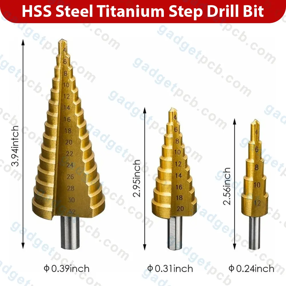 HSS Titanium Step Drill Bit Set 4-12mm 4-20mm 4-32mm Metal Hole Cutter Wood Core Drilling Hole Tool 2 HSS Titanium Step Drill Bit Set 4-12mm 4-20mm 4-32mm Metal Hole Cutter Wood Core Drilling Hole Tool - Image 2
