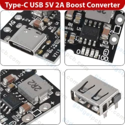 IP5306 Type-C USB 5V 2A Boost Converter Step-Up Power Module 5V 2A Power Bank Circuit Board 7 IP5306 Type-C USB 5V 2A Boost Converter Step-Up Power Module 5V 2A Power Bank Circuit Board - Image 4