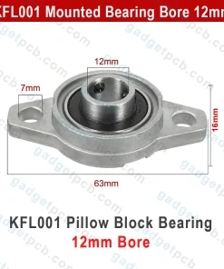 Alternative view of KFL001 Pillow Block Bearing FL001 Mount Bearings Bore 12mm Flange Bearing for CNC & 3D Printer Parts