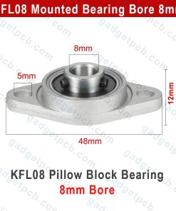 Alternative view of KFL08 Pillow Block Bearing FL08 Mount Bearings Bore 8mm Flange Bearing for CNC & 3D Printer Parts