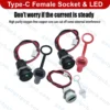 LED with Type-C Female Socket Connector for Panel