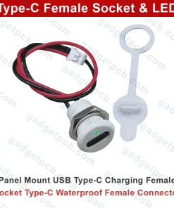 led with type c female socket connector 2