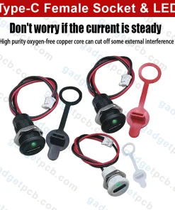LED with Type-C Female Socket Connector for Panel