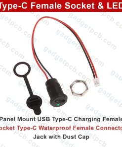 led with type c female socket connector 3