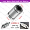 LM12UU Linear Motion Ball Bearings 12mm Bore
