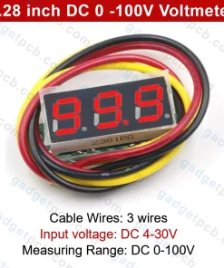 LED Display Mini 0.28 inch DC 0-100V Digital Voltmeter 100V Meter