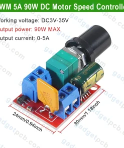 Mini PWM 5A 90W DC Motor Speed Controller Module